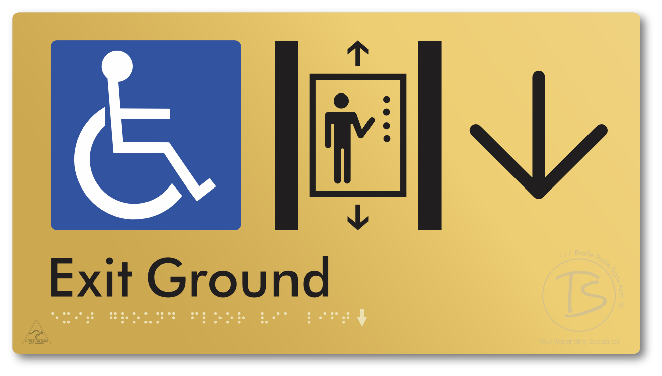 Exit Level Ground Via Lift with Large Arrow