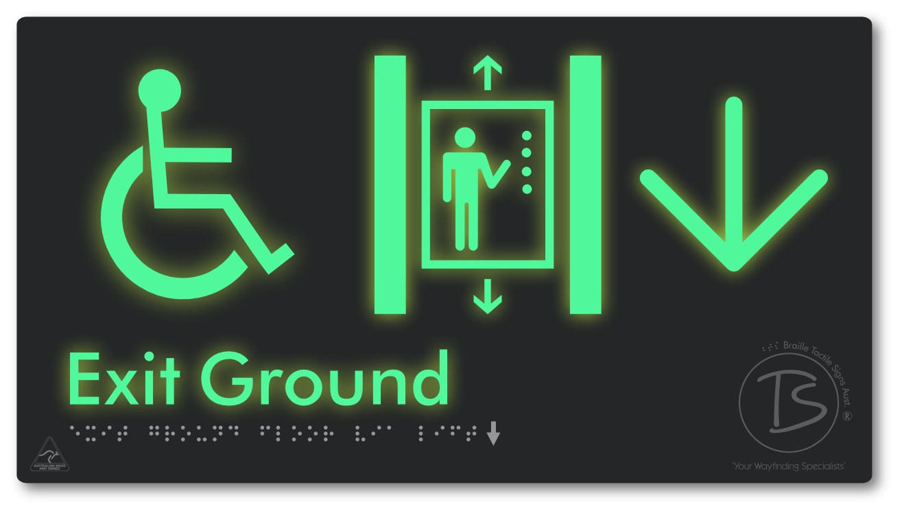 Exit Level Ground Via Lift with Large Arrow