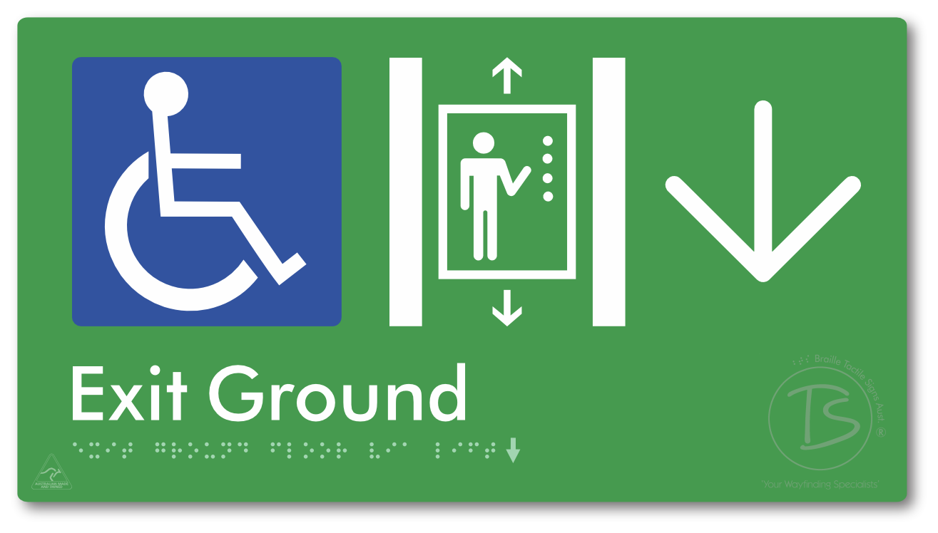 Exit Level Ground Via Lift with Large Arrow