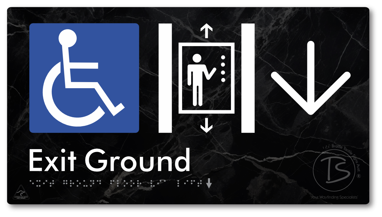 Exit Level Ground Via Lift with Large Arrow