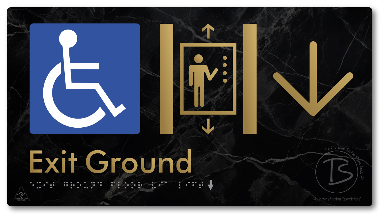 Exit Level Ground Via Lift with Large Arrow