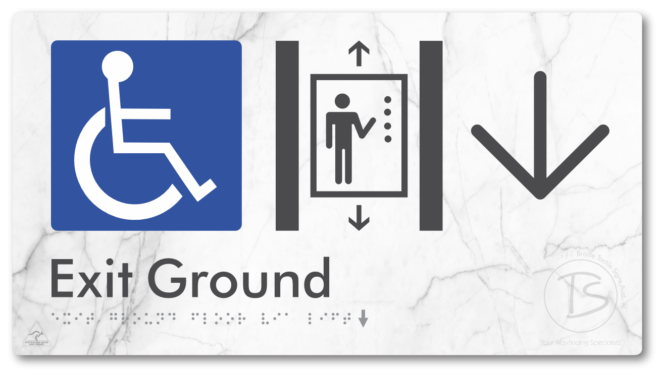 Exit Level Ground Via Lift with Large Arrow