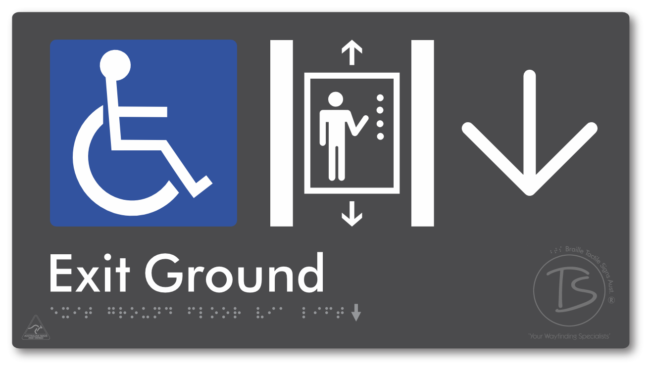 Exit Level Ground Via Lift with Large Arrow