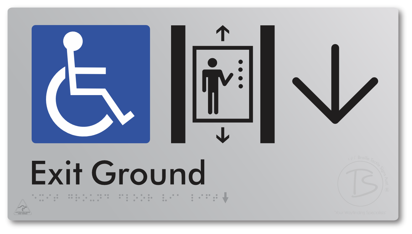 Exit Level Ground Via Lift with Large Arrow