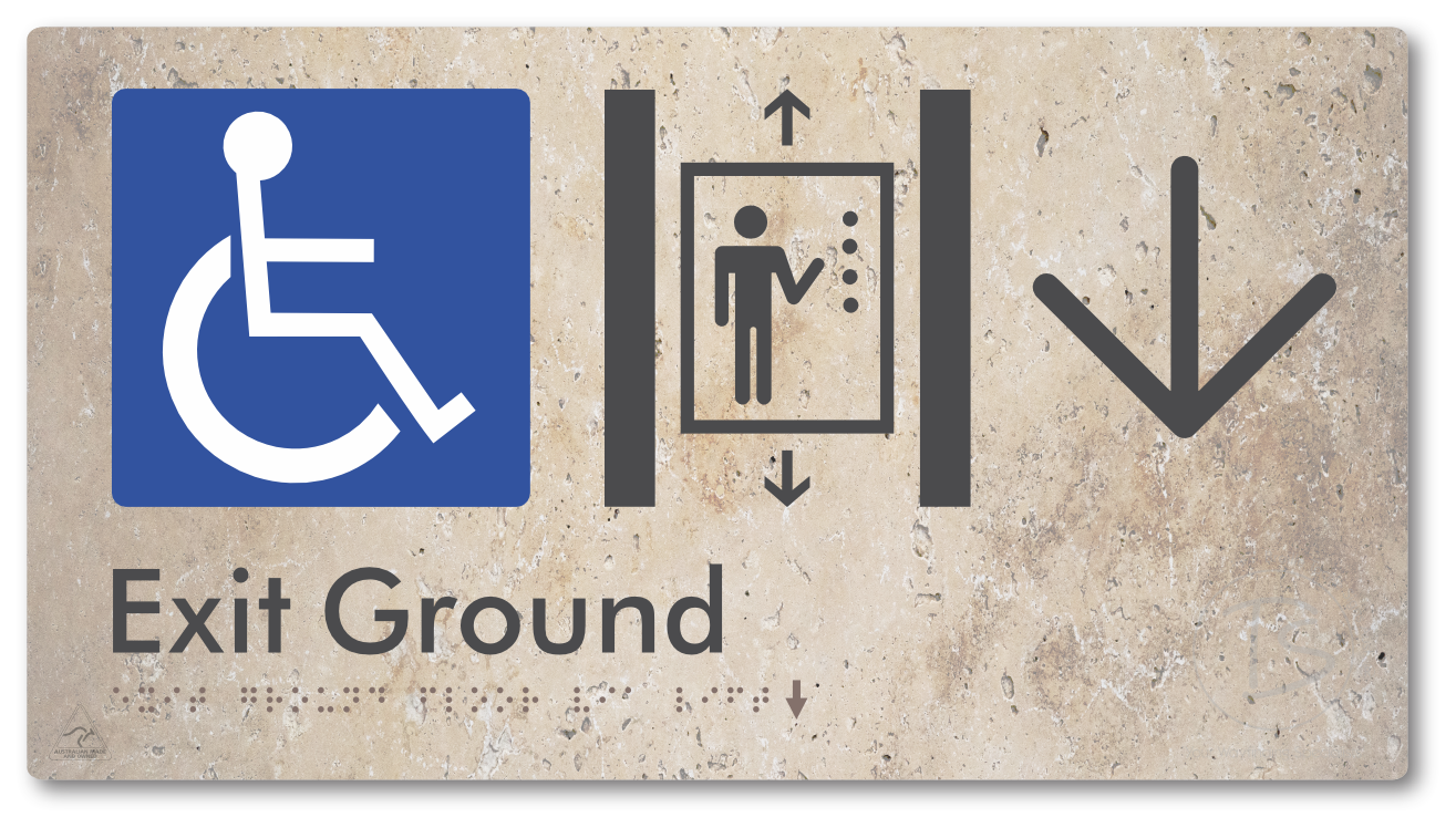 Exit Level Ground Via Lift with Large Arrow