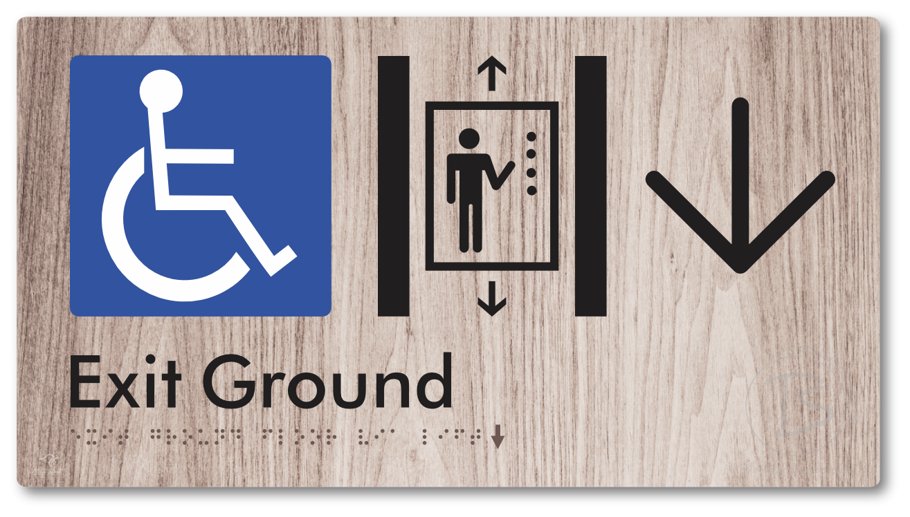 Exit Level Ground Via Lift with Large Arrow