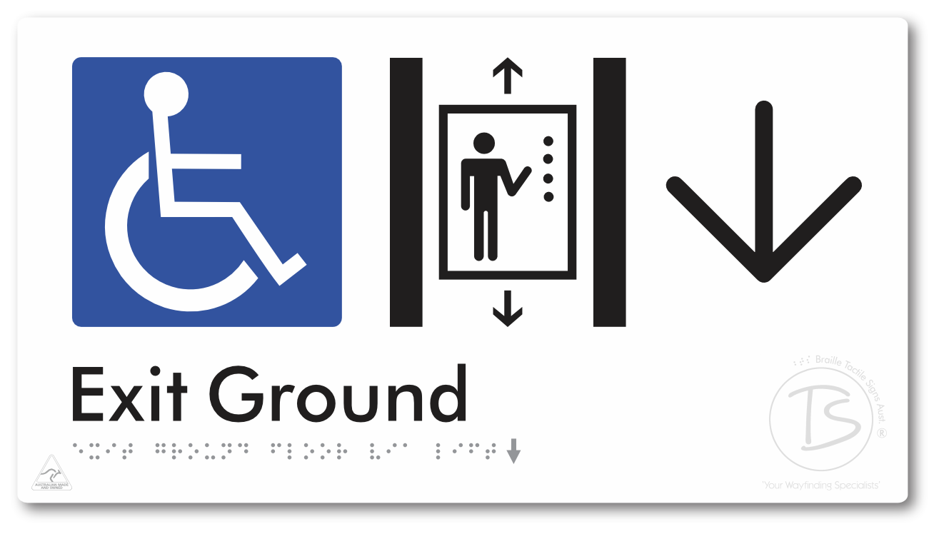 Exit Level Ground Via Lift with Large Arrow