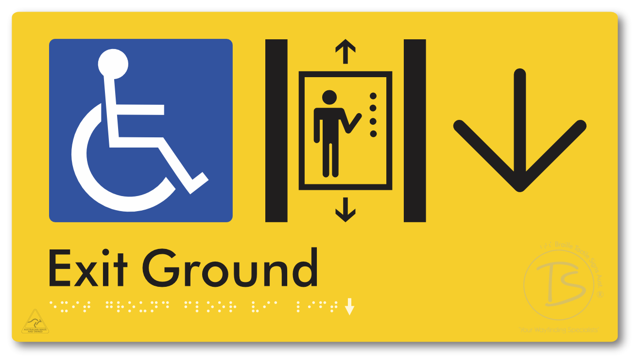 Exit Level Ground Via Lift with Large Arrow
