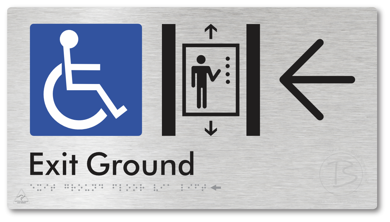 Exit Level Ground Via Lift with Large Arrow