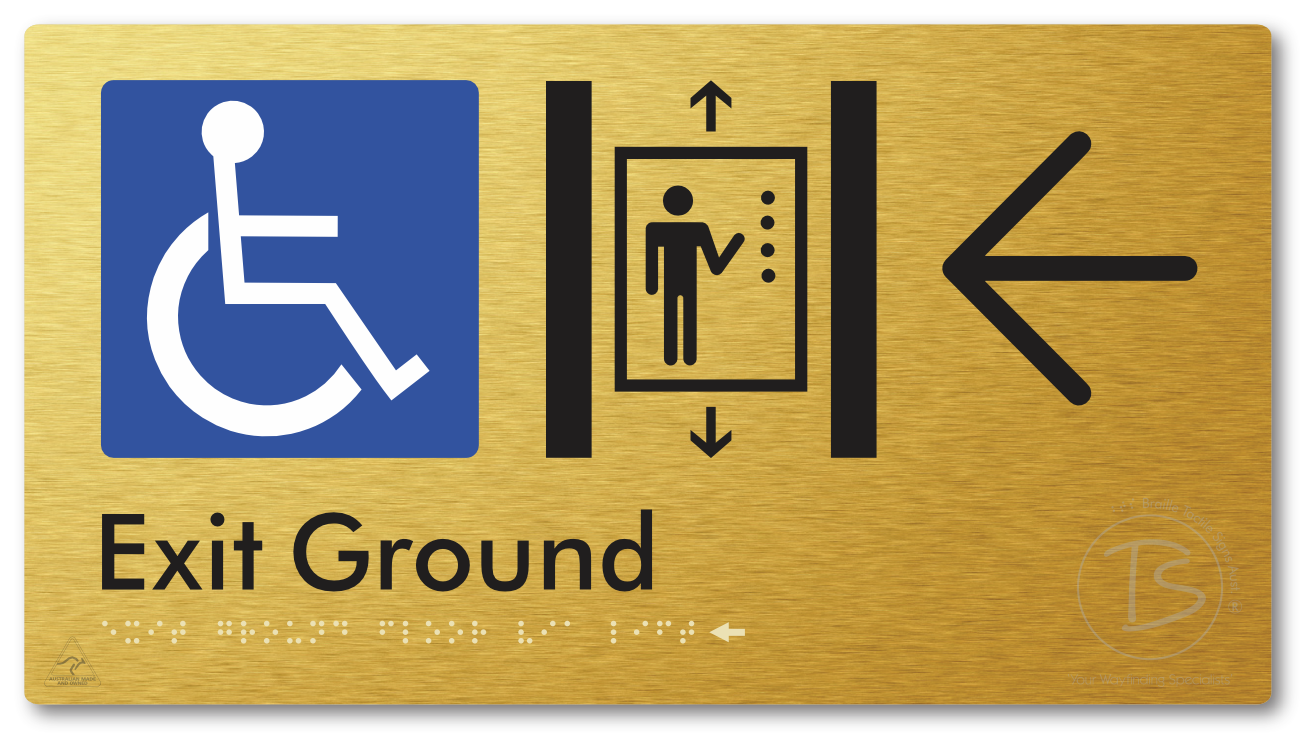 Exit Level Ground Via Lift with Large Arrow
