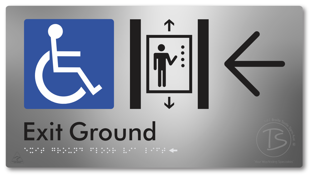 Exit Level Ground Via Lift with Large Arrow