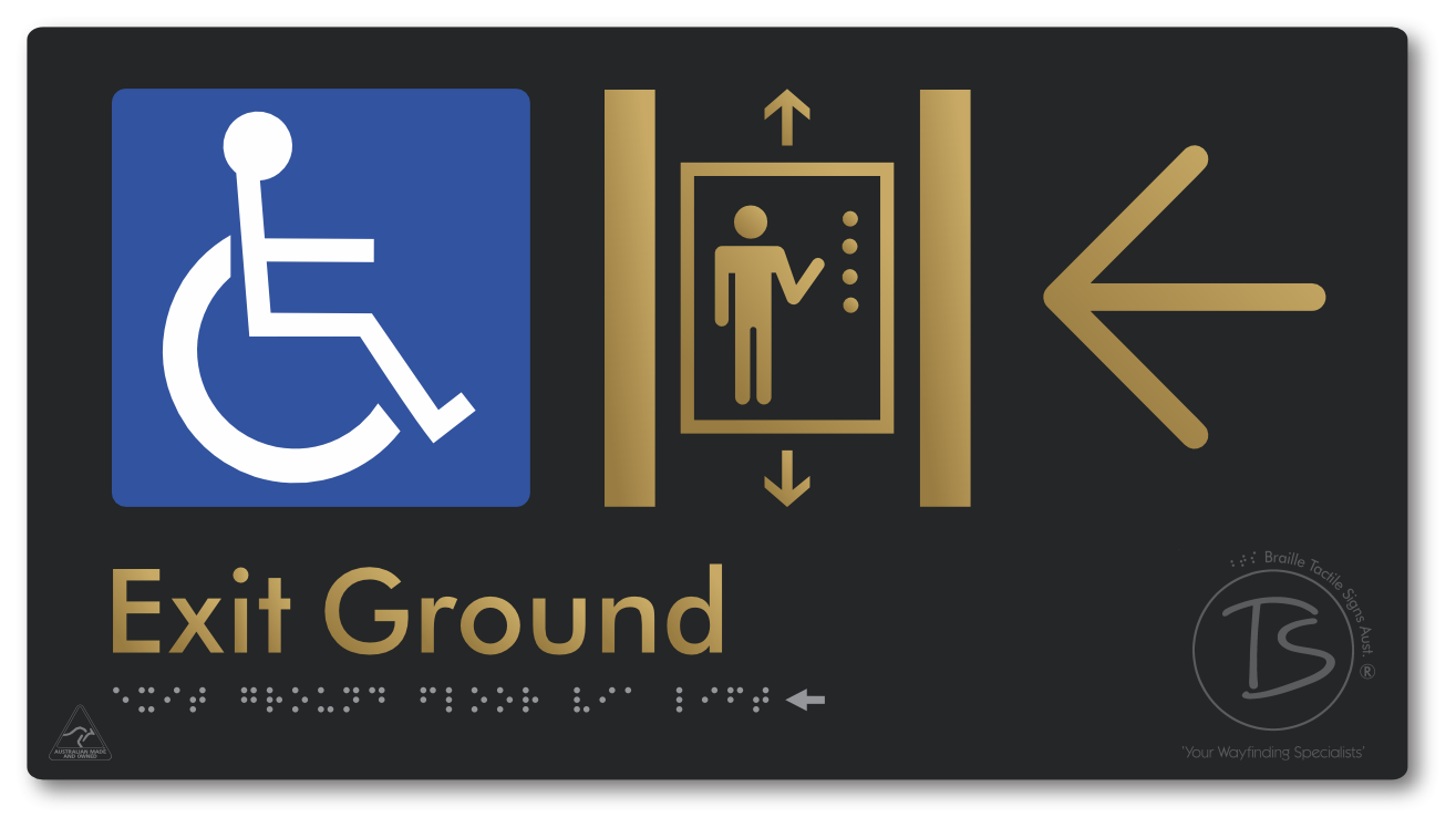 Exit Level Ground Via Lift with Large Arrow
