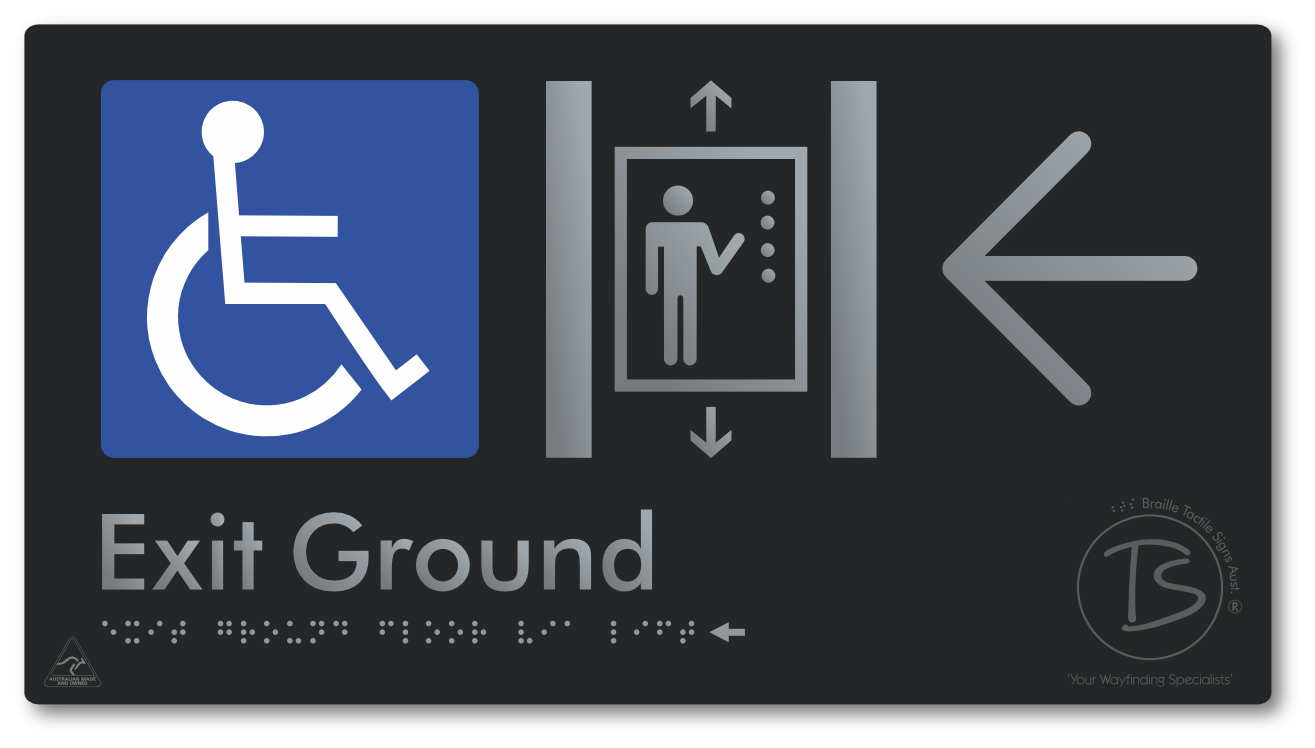 Exit Level Ground Via Lift with Large Arrow