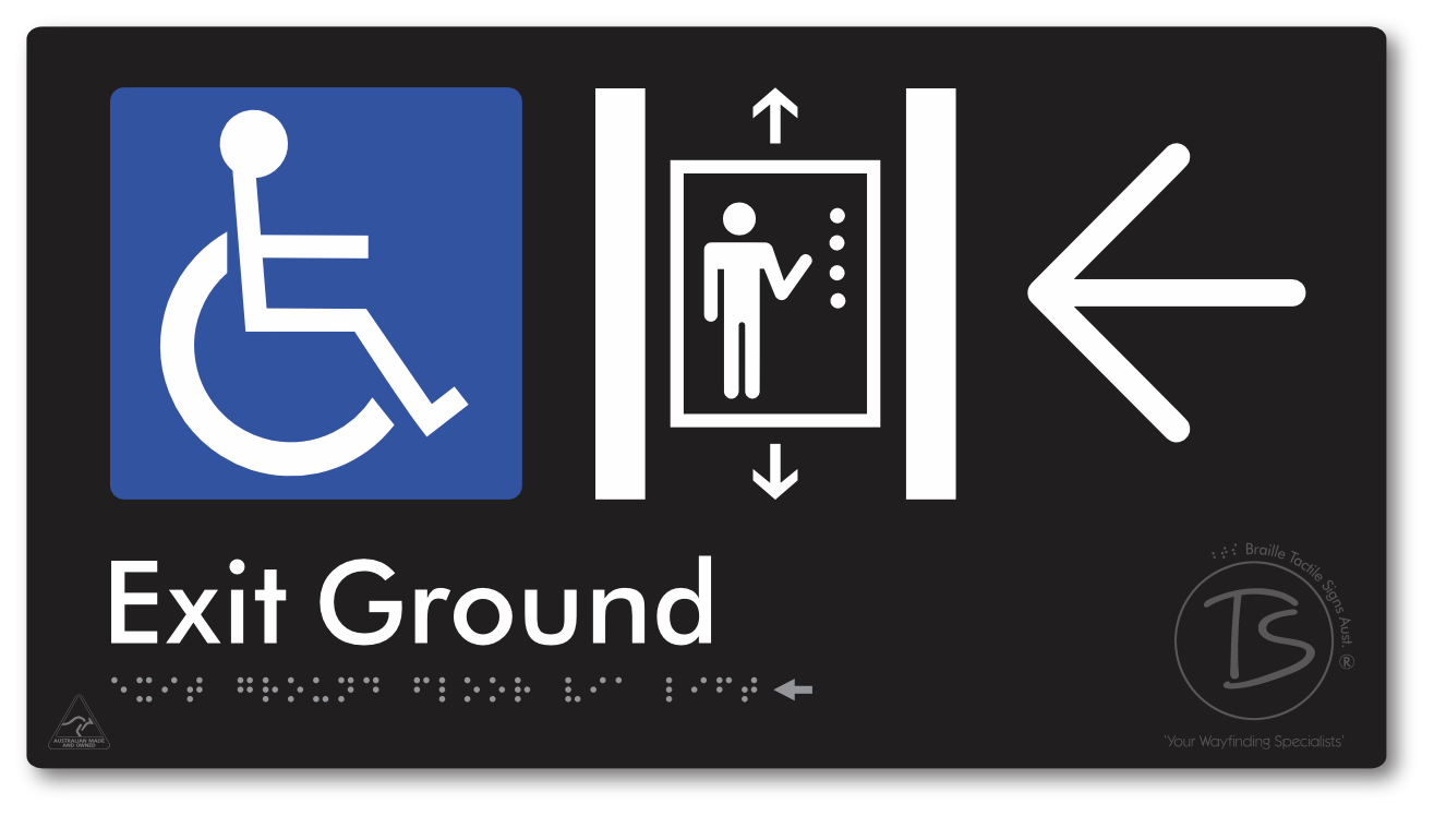 Exit Level Ground Via Lift with Large Arrow