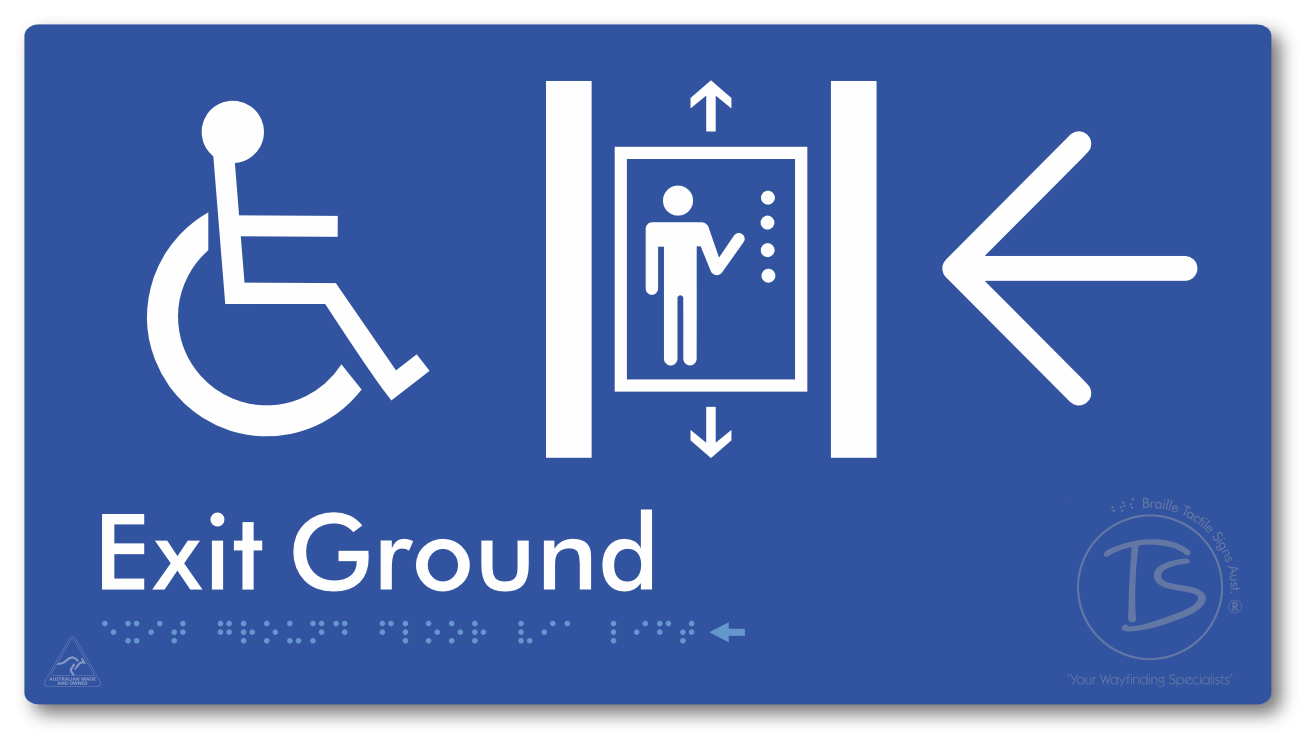 Exit Level Ground Via Lift with Large Arrow