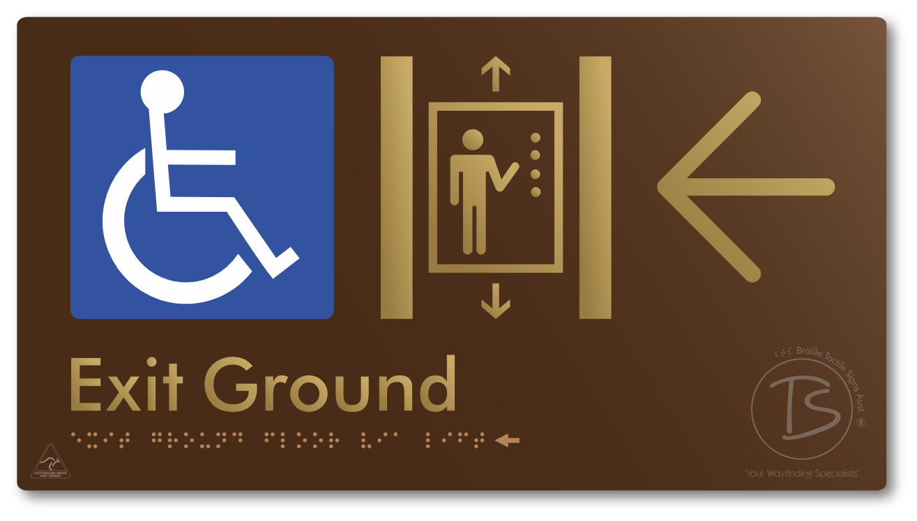 Exit Level Ground Via Lift with Large Arrow