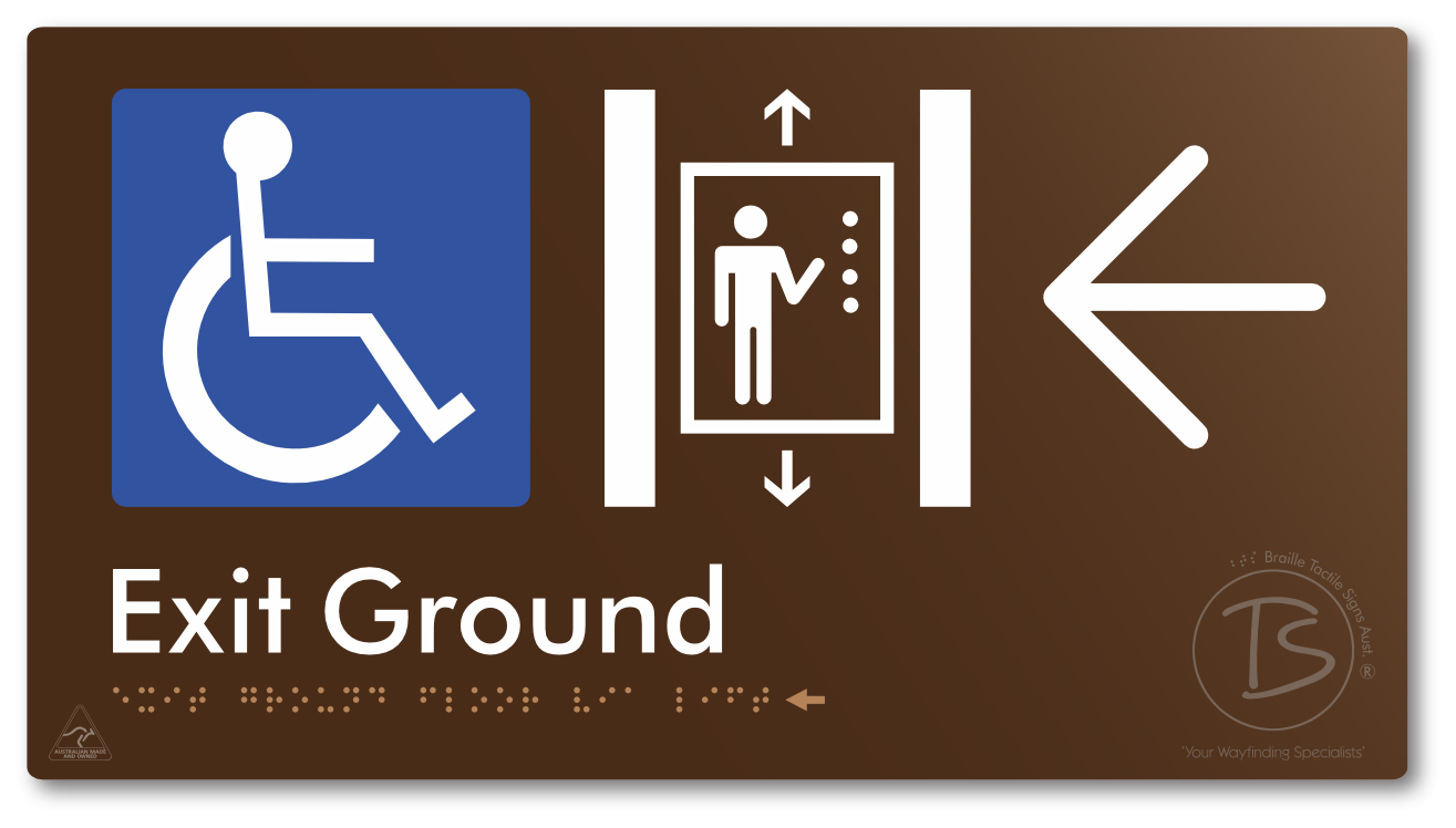 Exit Level Ground Via Lift with Large Arrow