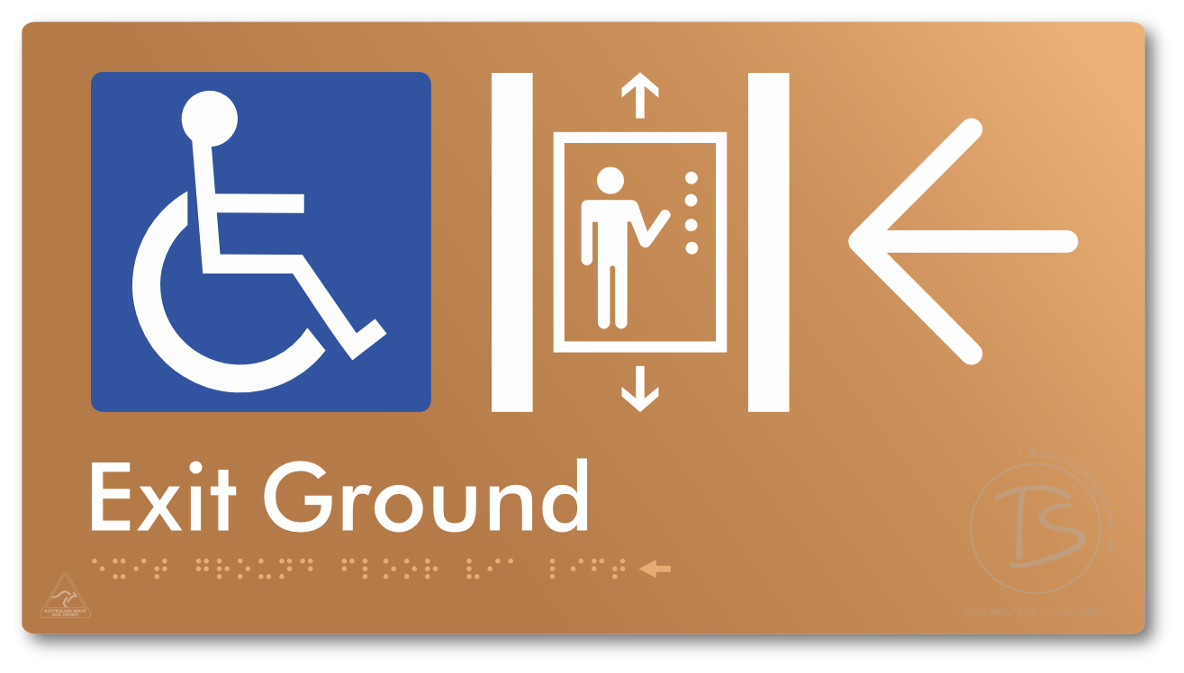 Exit Level Ground Via Lift with Large Arrow