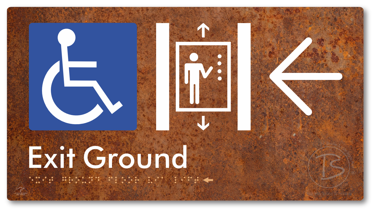 Exit Level Ground Via Lift with Large Arrow
