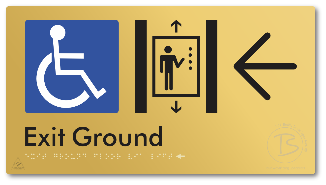 Exit Level Ground Via Lift with Large Arrow