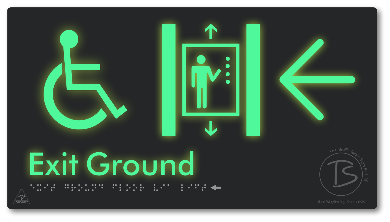 Exit Level Ground Via Lift with Large Arrow
