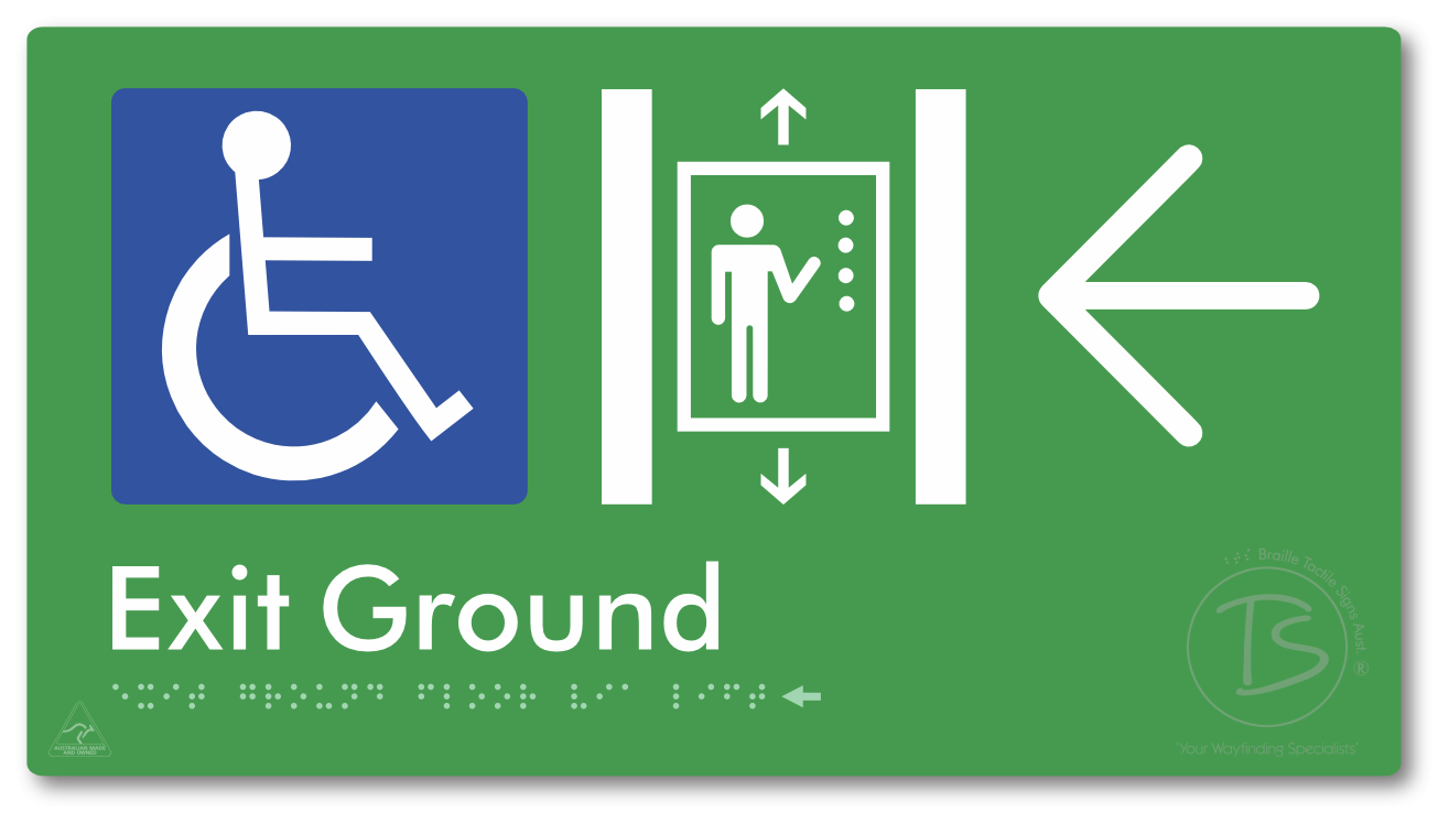 Exit Level Ground Via Lift with Large Arrow