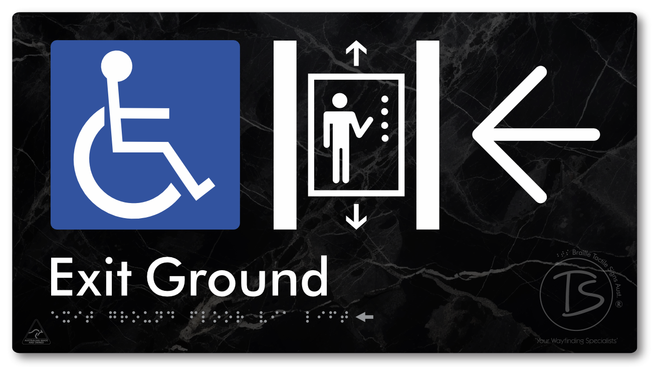 Exit Level Ground Via Lift with Large Arrow