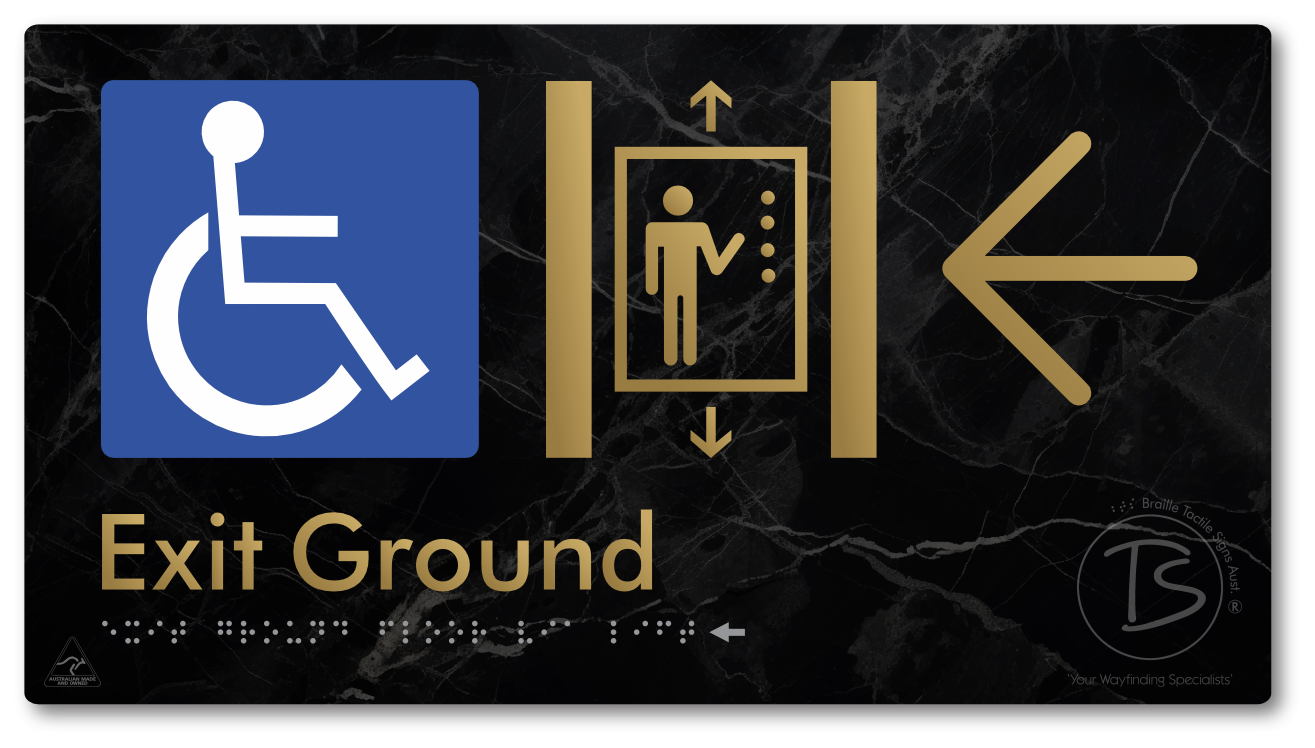 Exit Level Ground Via Lift with Large Arrow