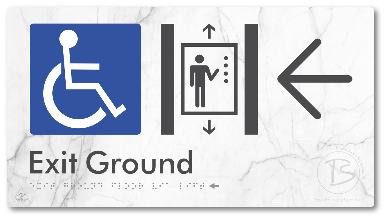 Exit Level Ground Via Lift with Large Arrow