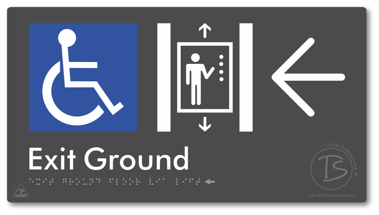 Exit Level Ground Via Lift with Large Arrow