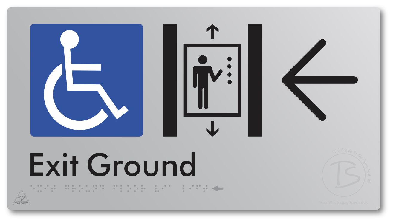 Exit Level Ground Via Lift with Large Arrow