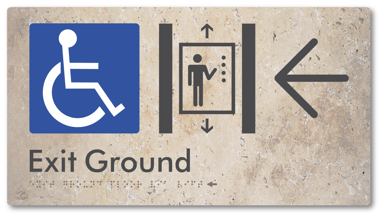 Exit Level Ground Via Lift with Large Arrow
