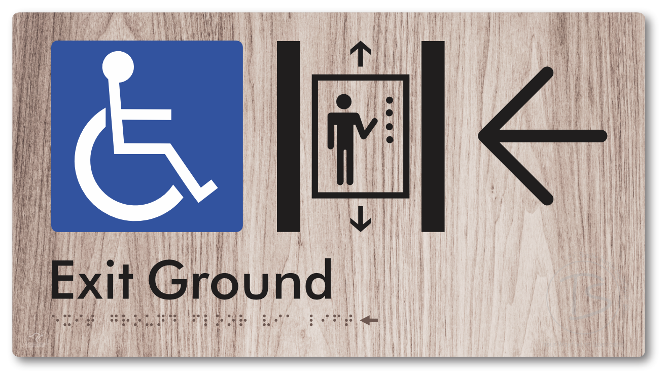 Exit Level Ground Via Lift with Large Arrow
