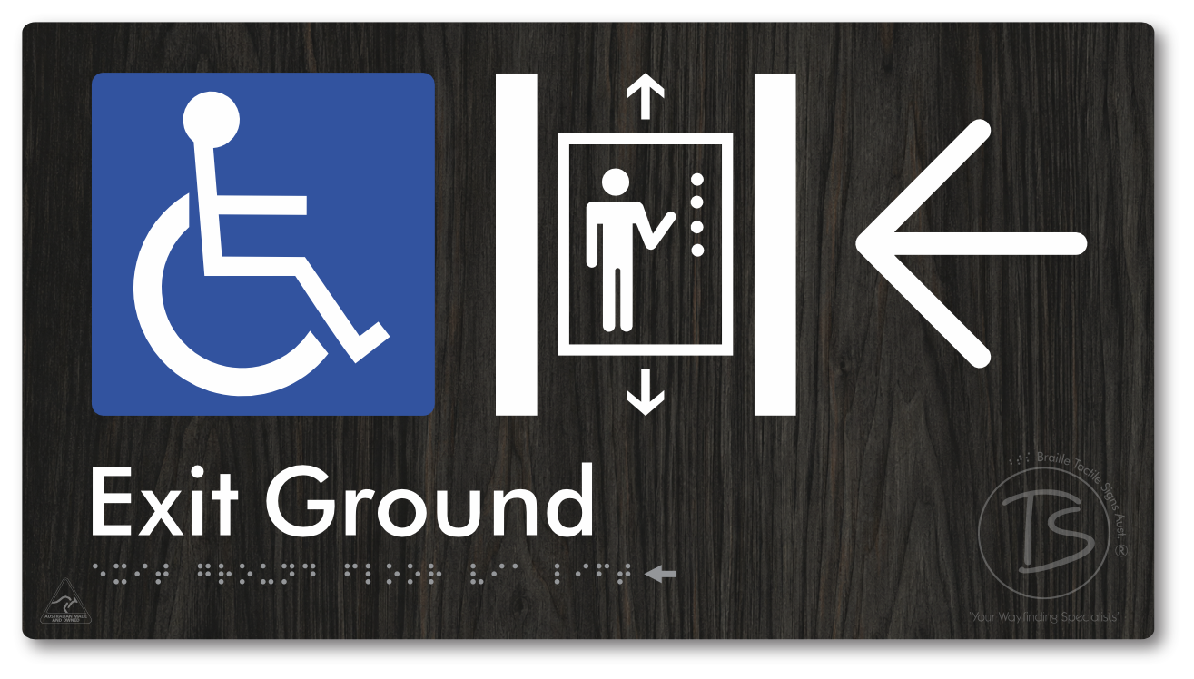 Exit Level Ground Via Lift with Large Arrow