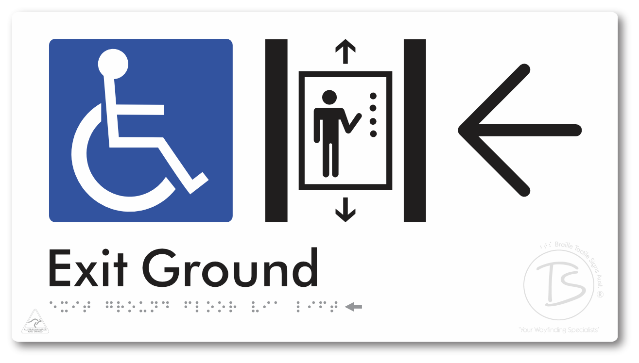 Exit Level Ground Via Lift with Large Arrow