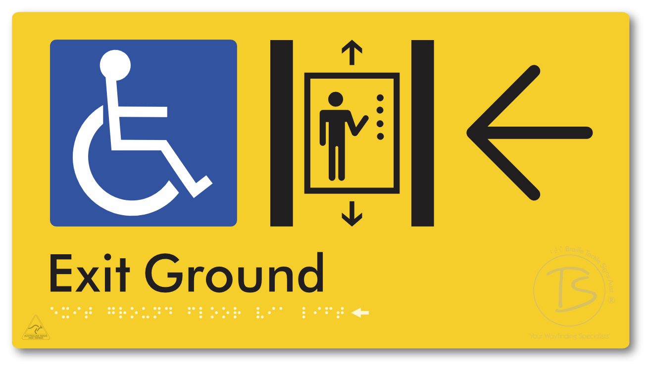 Exit Level Ground Via Lift with Large Arrow