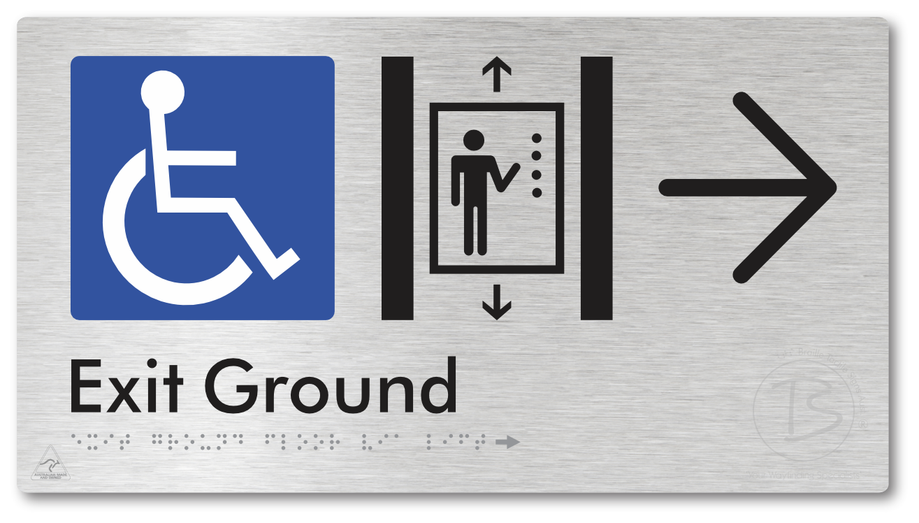 Exit Level Ground Via Lift with Large Arrow