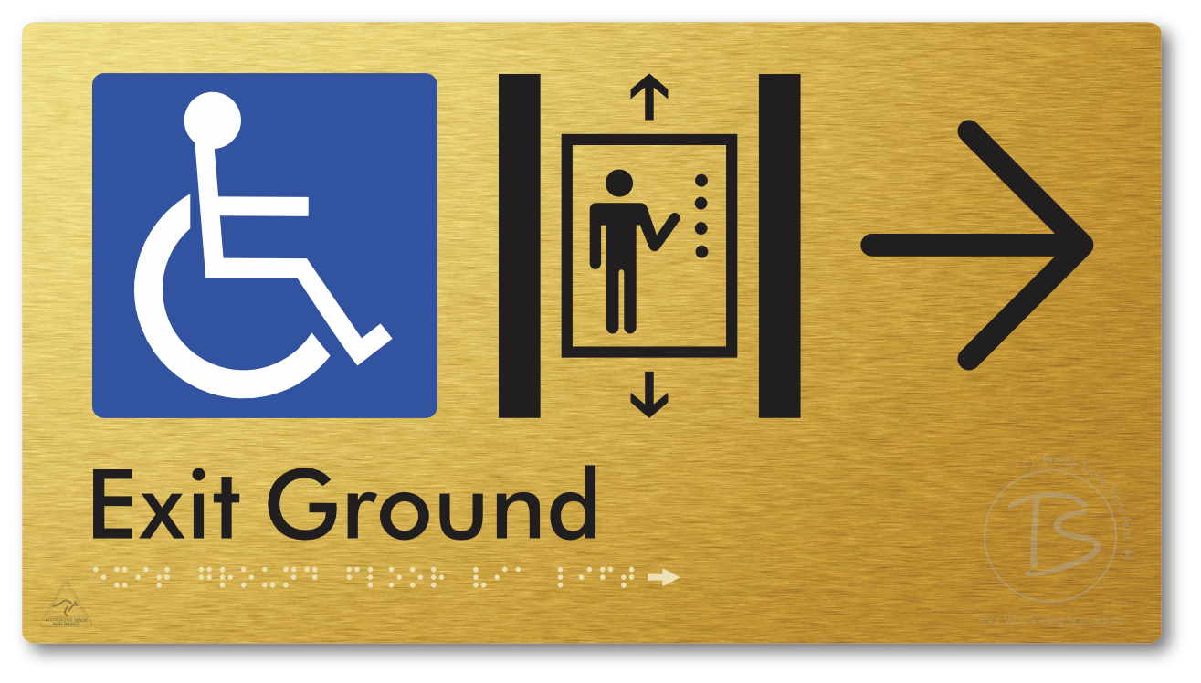 Exit Level Ground Via Lift with Large Arrow