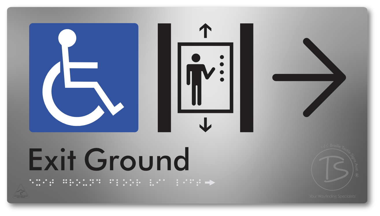 Exit Level Ground Via Lift with Large Arrow
