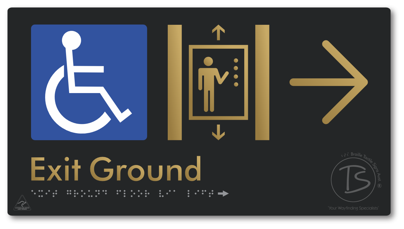 Exit Level Ground Via Lift with Large Arrow