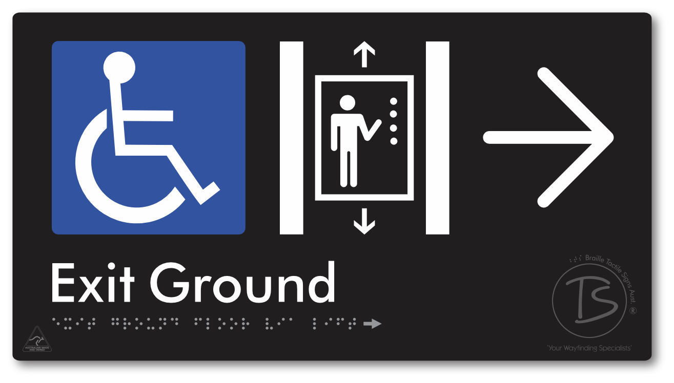 Exit Level Ground Via Lift with Large Arrow
