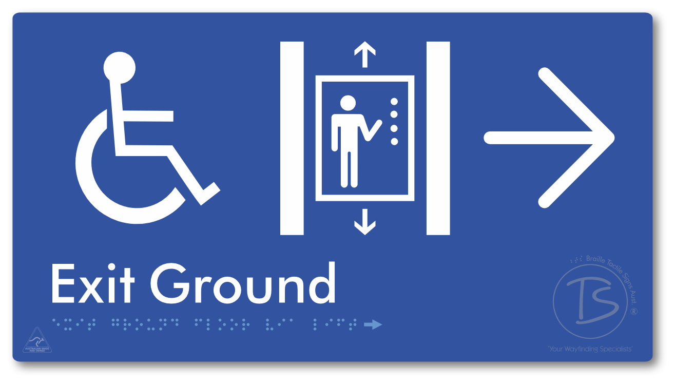 Exit Level Ground Via Lift with Large Arrow