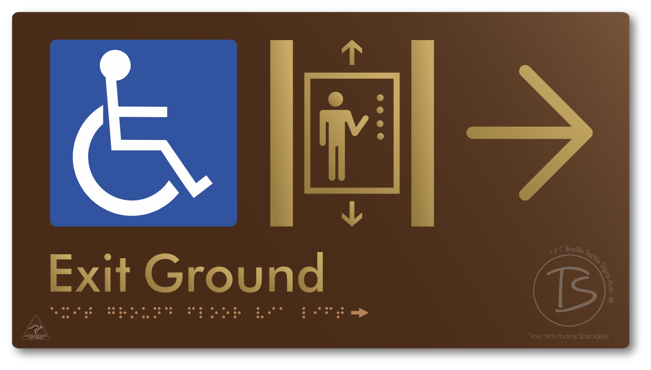 Exit Level Ground Via Lift with Large Arrow