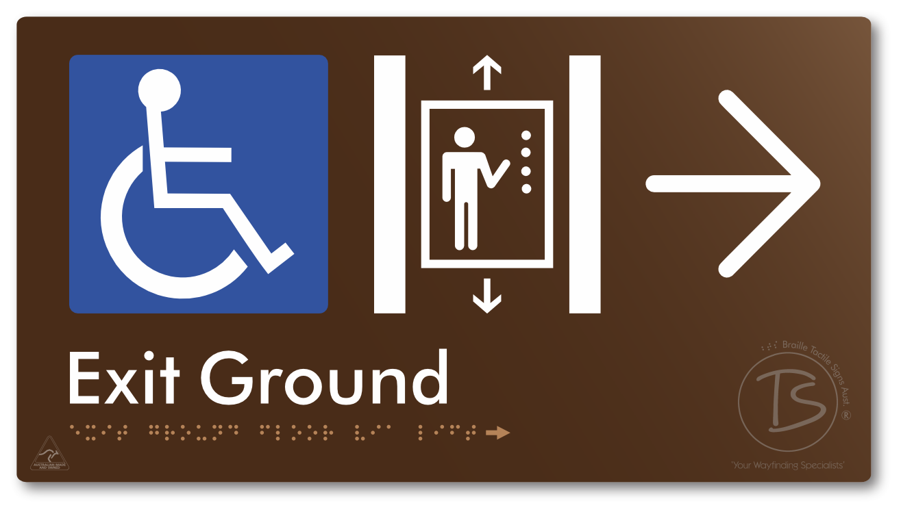 Exit Level Ground Via Lift with Large Arrow