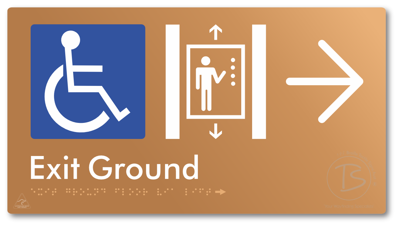 Exit Level Ground Via Lift with Large Arrow
