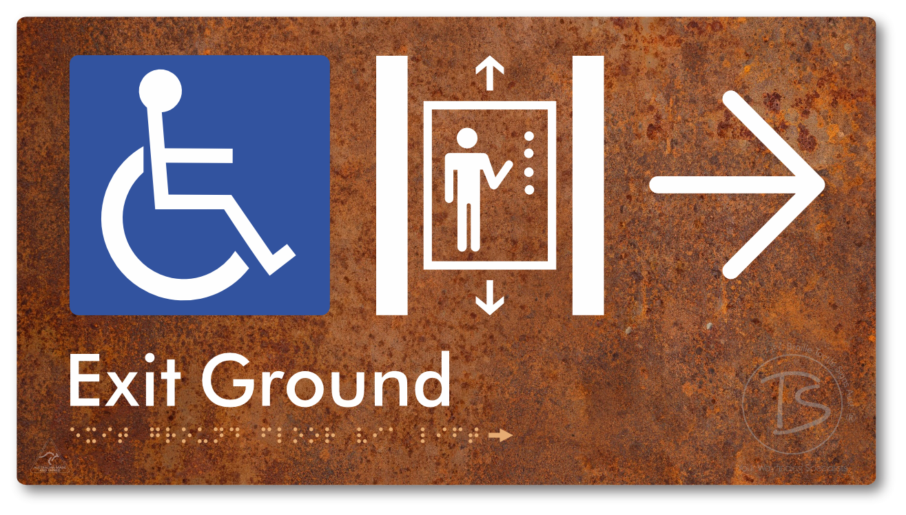 Exit Level Ground Via Lift with Large Arrow