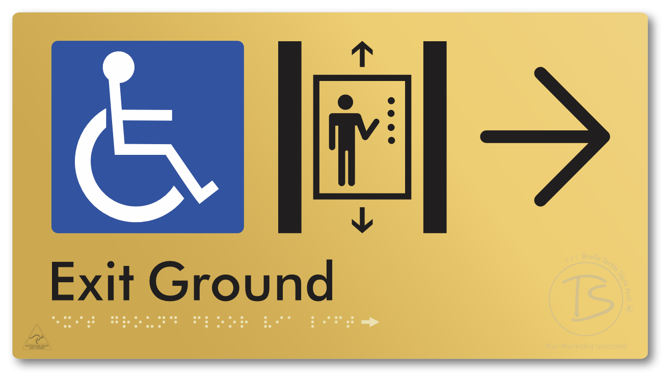 Exit Level Ground Via Lift with Large Arrow