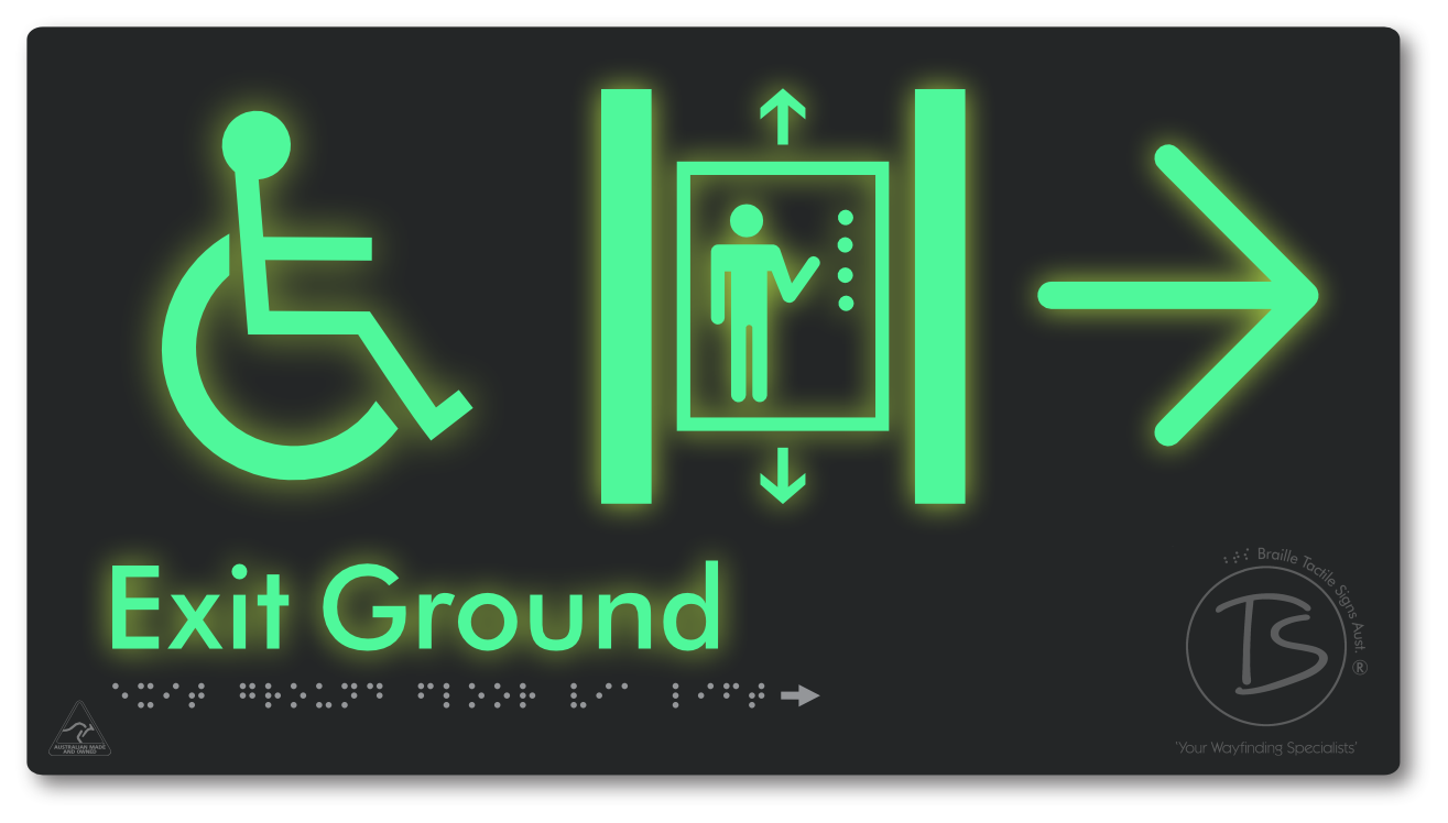 Exit Level Ground Via Lift with Large Arrow
