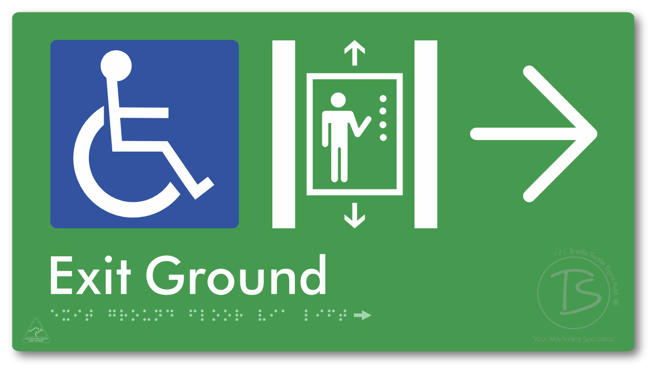 Exit Level Ground Via Lift with Large Arrow