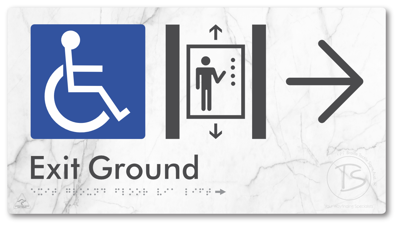 Exit Level Ground Via Lift with Large Arrow